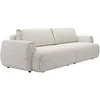Image de Canapé 4 places convertible en tissu texturé gris clair MONELIA