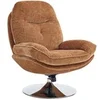 Image de Fauteuil pivotant en tissu texturé jaune moutarde ILMACA