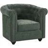 Image de Fauteuil en tissu vert CHESTERFIELD