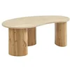 Image de Table basse en MDF - Effet travertin beige et naturel clair - ALOZYA