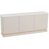 Image de Buffet 3 portes avec LEDs en MDF - Beige et effet marbre blanc - DEVIKA