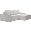 Image de Petit canapé d'angle droit convertible en velours côtelé beige AMELIA