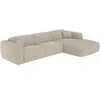 Image de Grand canapé d'angle droit convertible express en tissu chiné beige - Couchage 140 cm - Matelas 13 cm mémoire de forme POGNI