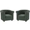 Image de Lot de 2 fauteuils en tissu vert CHESTERFIELD