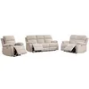Image de Canapé 3 places 2 places et un fauteuil relax électrique massant en tissu chenille beige KOCENI