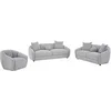 Image de Canapé 3 places 2 places et un fauteuil en tissu texturé gris clair NAFEKI