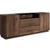 Image de Buffet avec 2 portes, 2 tiroirs et 1 niche - Naturel foncé et noir - CEMILINA