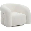 Image de Fauteuil pivotant en tissu bouclette blanc LAPIOTA de Maison Céphy