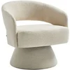 Image de Fauteuil pivotant en tissu chenille beige FEDOTE