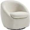 Image de Fauteuil pivotant en tissu bouclette blanc NETALIO