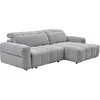 Image de Canapé d'angle droit relax avec assise coulissante électrique en tissu gris CARIALA
