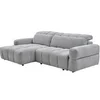 Image de Canapé d'angle gauche relax avec assise coulissante électrique en tissu gris CARIALA
