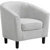 Image de Fauteuil cabriolet en tissu chiné gris clair CRISTOBAL