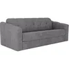 Image de Canapé 4 places convertible express en tissu texturé gris - Couchage lattes larges 160 cm - Matelas 14 cm - DARIELO