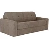 Image de Canapé 3 places convertible express en tissu texturé taupe - Couchage lattes larges 140 cm - Matelas 22 cm avec mémoire de forme - DARIELO