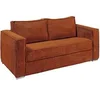 Image de Canapé 3 places convertible express en velours côtelé terracotta - Couchage à lattes larges 140 cm - Matelas 14 cm LORETO
