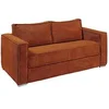 Image de Canapé 4 places convertible express en velours côtelé terracotta - Couchage 160 cm - Matelas 22 cm avec mémoire de forme LORETO