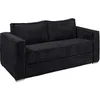 Image de Canapé 4 places convertible express en velours côtelé noir - Couchage 160 cm - Matelas 22 cm avec mémoire de forme LORETO