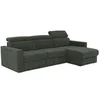 Image de Canapé d'angle réversible convertible express en tissu chenille vert - Couchage à lattes larges 140 cm - Matelas 18 cm VIZIR