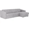 Image de Canapé d'angle réversible convertible express en tissu texturé gris clair - Couchage 160 cm - Matelas 18 cm - DARIELO