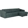 Image de Canapé d'angle réversible convertible express en tissu texturé bleu canard - Couchage 140 cm - Matelas 14 cm - DARIELO