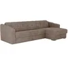 Image de Canapé d'angle réversible convertible express en tissu texturé taupe - Couchage 140 cm - Matelas 14 cm - DARIELO