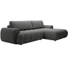 Image de Canapé d'angle droit convertible en tissu gris FRIDORA