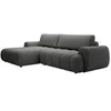 Image de Canapé d'angle gauche convertible en tissu gris FRIDORA
