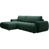 Image de Canapé d'angle gauche convertible en tissu vert sapin FRIDORA