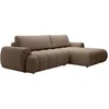 Image de Canapé d'angle droit convertible en tissu taupe FRIDORA