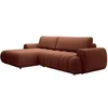 Image de Canapé d'angle gauche convertible en tissu terracotta FRIDORA