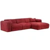 Image de Grand canapé d'angle droit en tissu texturé rouge POGNI de Maison Céphy