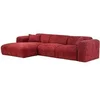 Image de Grand canapé d'angle gauche en tissu texturé rouge POGNI de Maison Céphy