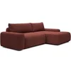 Image de Canapé d'angle droit convertible en tissu chenille bordeaux DAVISO
