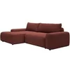 Image de Canapé d'angle gauche convertible en tissu chenille bordeaux DAVISO