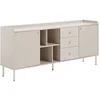 Image de Buffet avec 2 portes, 3 tiroirs et 4 niches - Beige et doré - LUNAOR