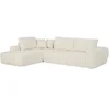 Image de Canapé d'angle gauche en tissu texturé beige LAVEZO