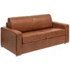 Image de Canapé 3 places convertible express en cuir de buffle vintage caramel - Couchage 140 cm - Matelas 18 cm CALITO