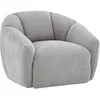 Image de Fauteuil pivotant en tissu texturé gris clair NAFEKI