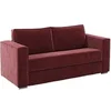 Image de Canapé 4 places convertible express en tissu chenille bordeaux - Couchage à lattes larges 160 cm - Matelas 22 cm avec mémoire de forme LORETO