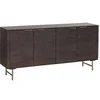 Image de Buffet avec 4 portes en bois de manguier et métal doré - Naturel foncé - SORDANA de Maison Céphy
