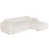 Image de Grand canapé d'angle droit convertible en tissu bouclette blanc POGNI de Maison Céphy