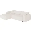 Image de Grand canapé d'angle gauche convertible en tissu bouclette blanc POGNI de Maison Céphy