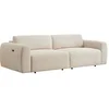 Image de Canapé 4 places avec assise coulissante électrique en velours côtelé fines côtes beige PASTARO