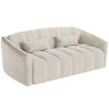 Image de Canapé 4 places convertible express en velours beige - Couchage 160 cm - Matelas 13 cm RETUNA