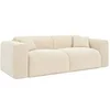 Image de Canapé 3 places convertible express en velours côtelé beige - Couchage 140 cm - Matelas 16 cm avec mémoire de forme POGNIA