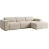 Image de Grand canapé d'angle droit avec assise coulissante électrique en tissu beige POGNI de Maison Céphy