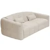 Image de Canapé 4 places convertible express en tissu bouclette beige - Couchage 160 cm - Matelas 16 cm RETUNA