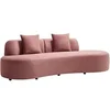 Image de Canapé 3 places BASILIANA - Velours rose - L230 x P80 x H76 cm