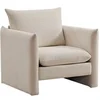 Image de Fauteuil en tissu chenille beige GORAZI